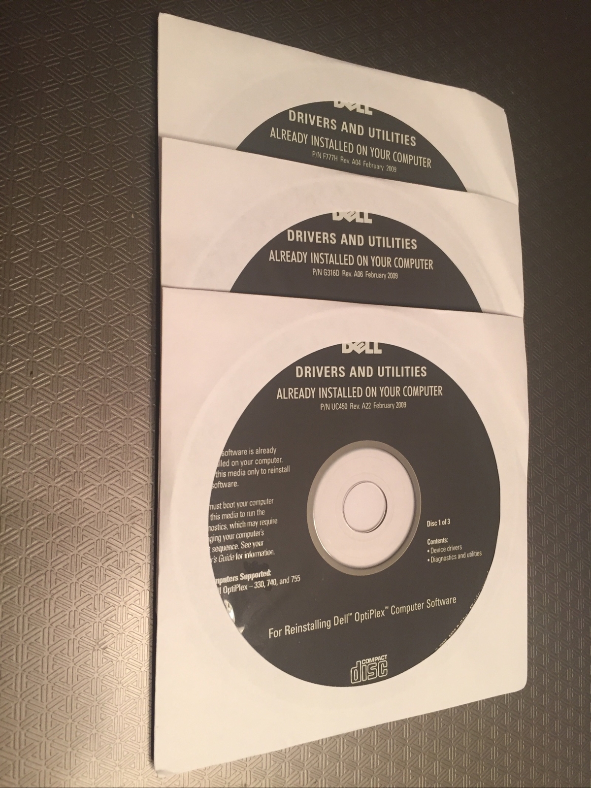 dell drivers and utilities OptiPlex 330, 740, 755, Discs 1-3, February 2009...