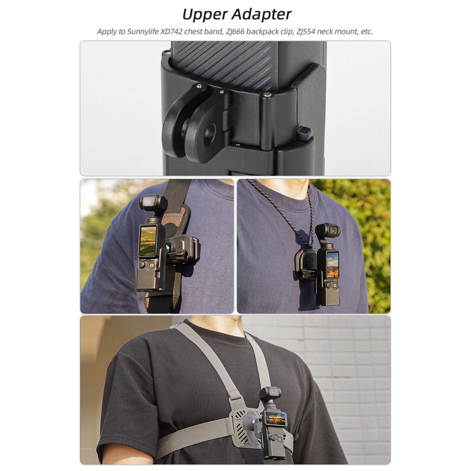 Foldable Upper & Lower Dual Adapter Mount Accessories For DJI Osmo Pocket 3