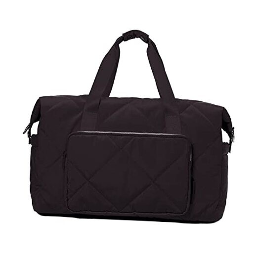 Sports Duffle Gym Bag for Women, Men- Lightweight Carry on Weekender Black