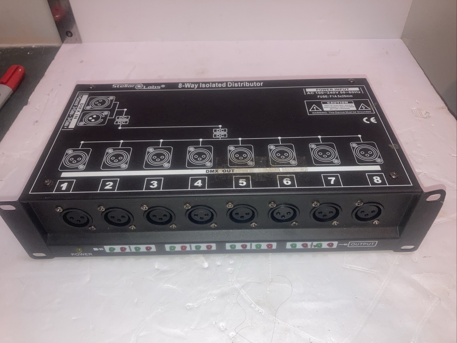 NEW! Stellar Labs 555-20220 DMX-SPLIT8 1x8 Isolated Distribution Amplifier