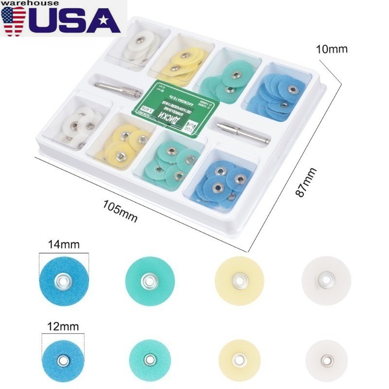 80pcs Dental Discs Kit Composite Finishing Polishing Strips Mandrel 12mm/14mm