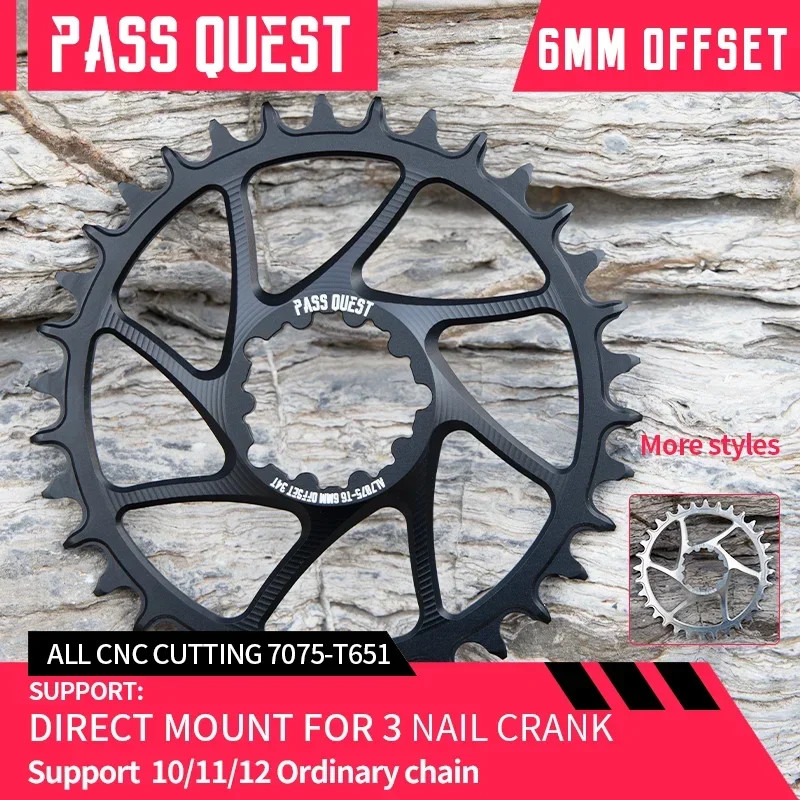 Mountain Bike Chainring 6mm OFFSET Narrow Wide Oval Round Chainring 28T-38T