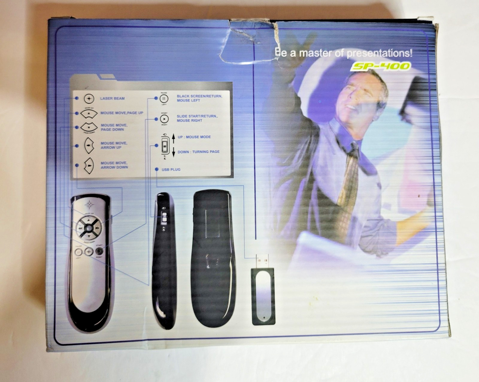 Bluetooth Wireless Presenter Pro Pointer Remote Control SP-400 NOB