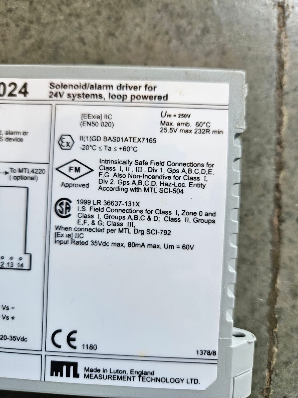MTL 4024 Solenoid / Alarm Driver for 24V Systems, Loop Powered
