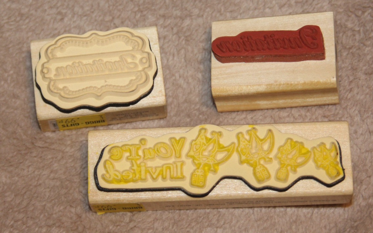 13 wood based printing shapes - various messages