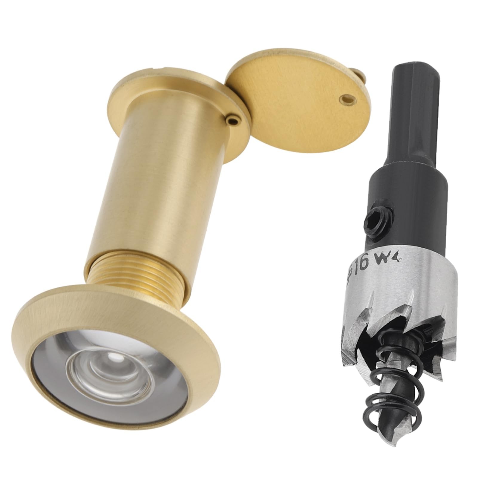 Door Peephole,Brass Peep Hole with 16mm Drill Bit for 1-3/8" to 2-1/6" Door