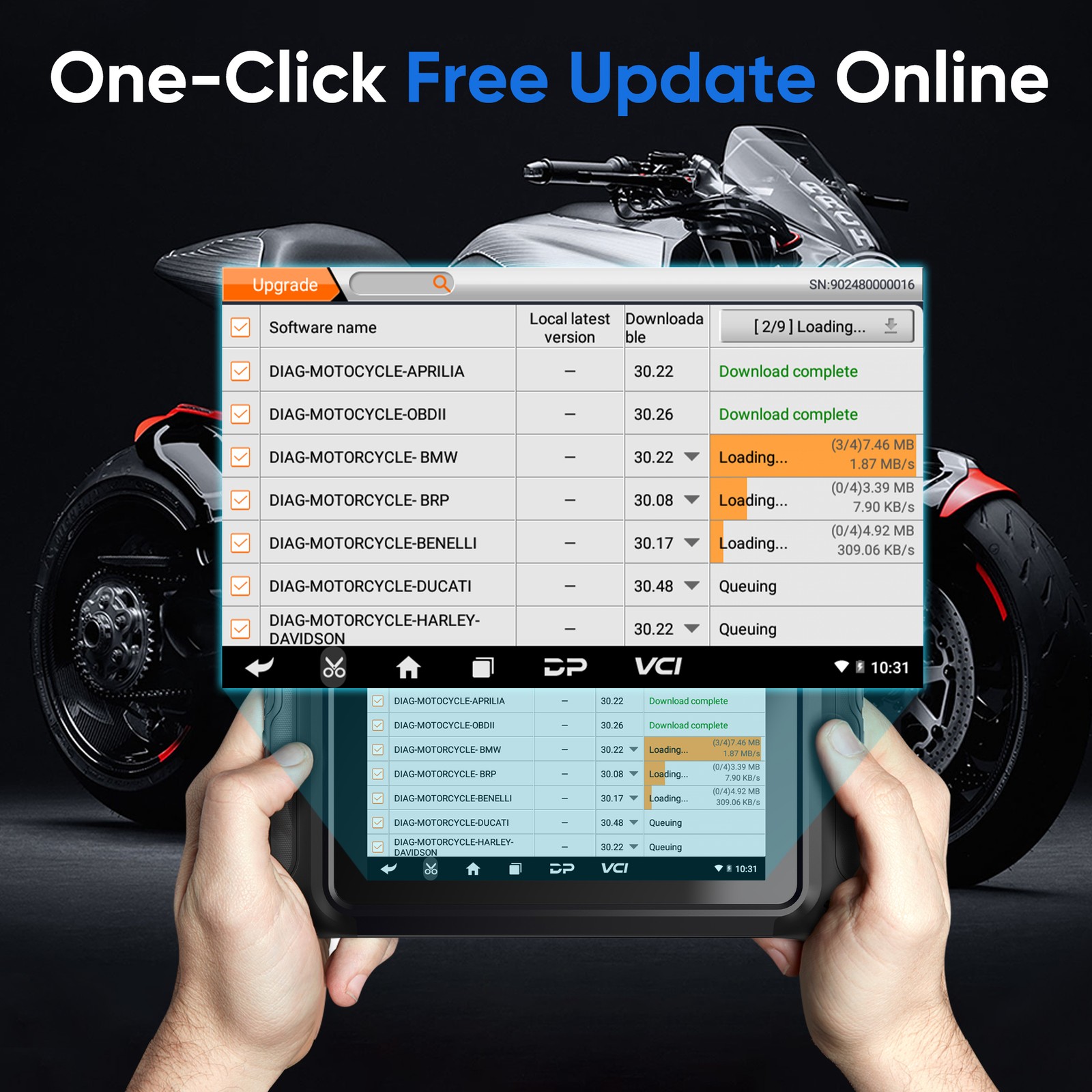 ANCEL MT700 Motorcycle OBD2 Scan Tool Full System Auto VIN ECU Reset 31+ Service