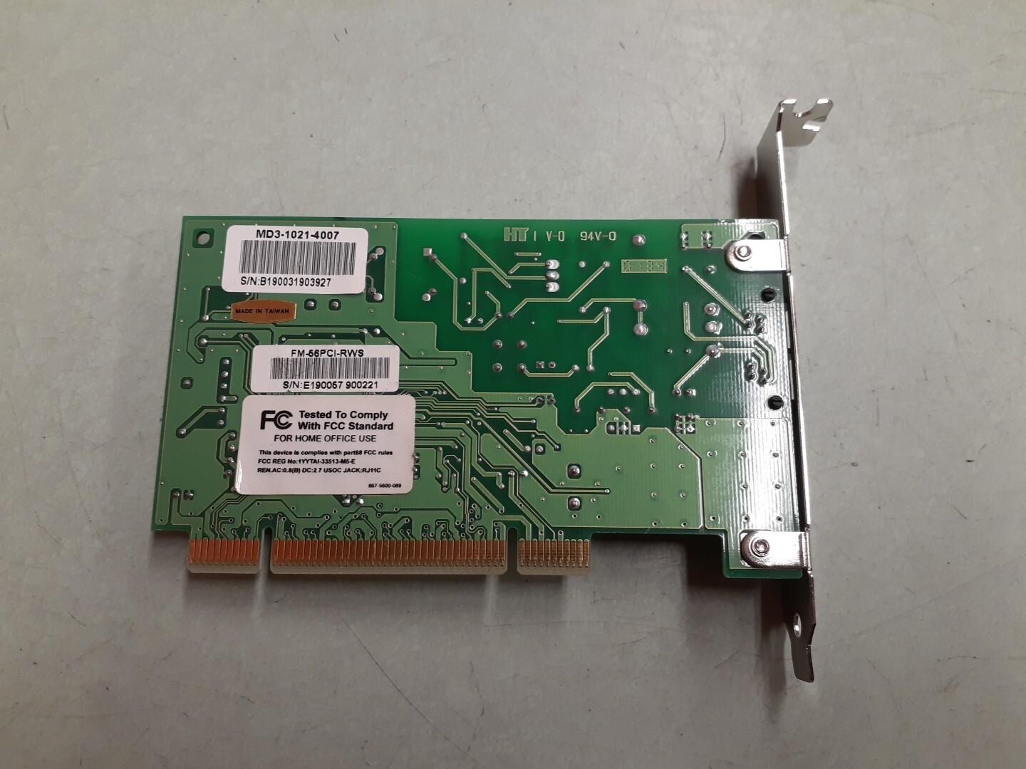 Well FM-56PCI 552-0001-D001 Modem PCI Card