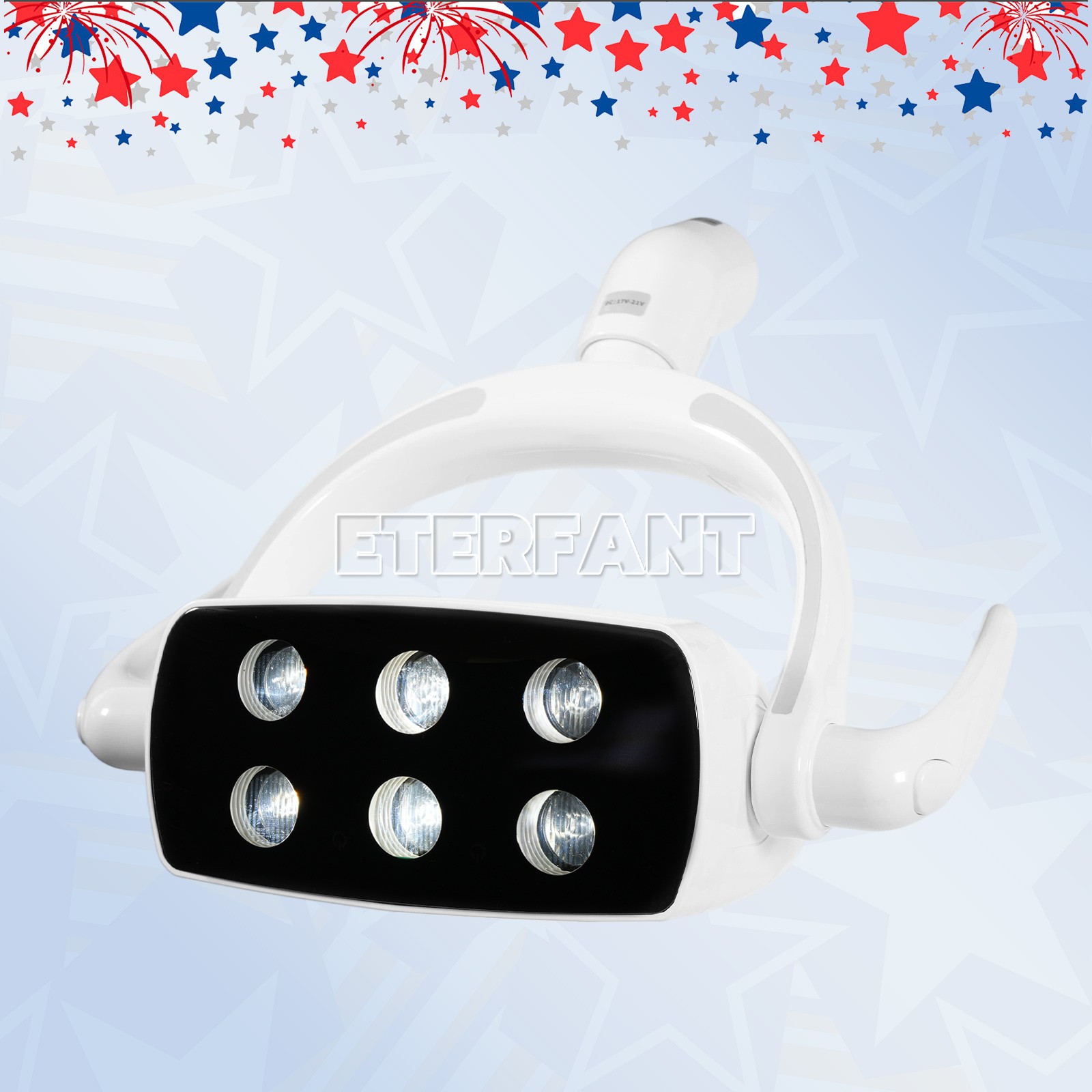 6-Bulb Dental Operating Light Touch Dimmable LED Oral Exam Lamp for Dental Chair