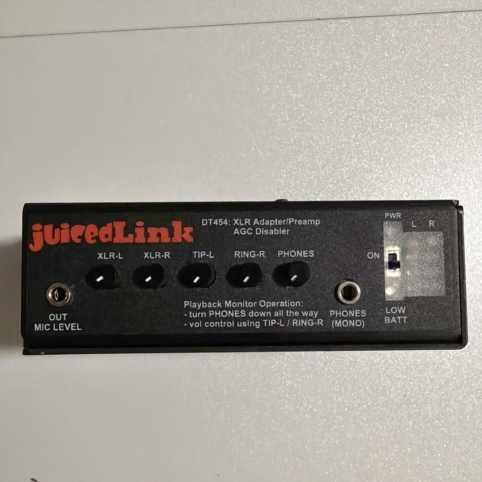 JUICEDLINK - DT454 XLR Adapter/Preamp For DSLR Camera Microphone