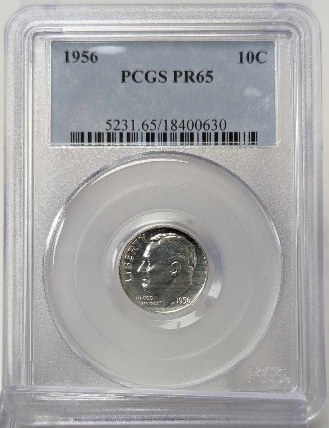 1956 Roosevelt Dime PCGS PR65