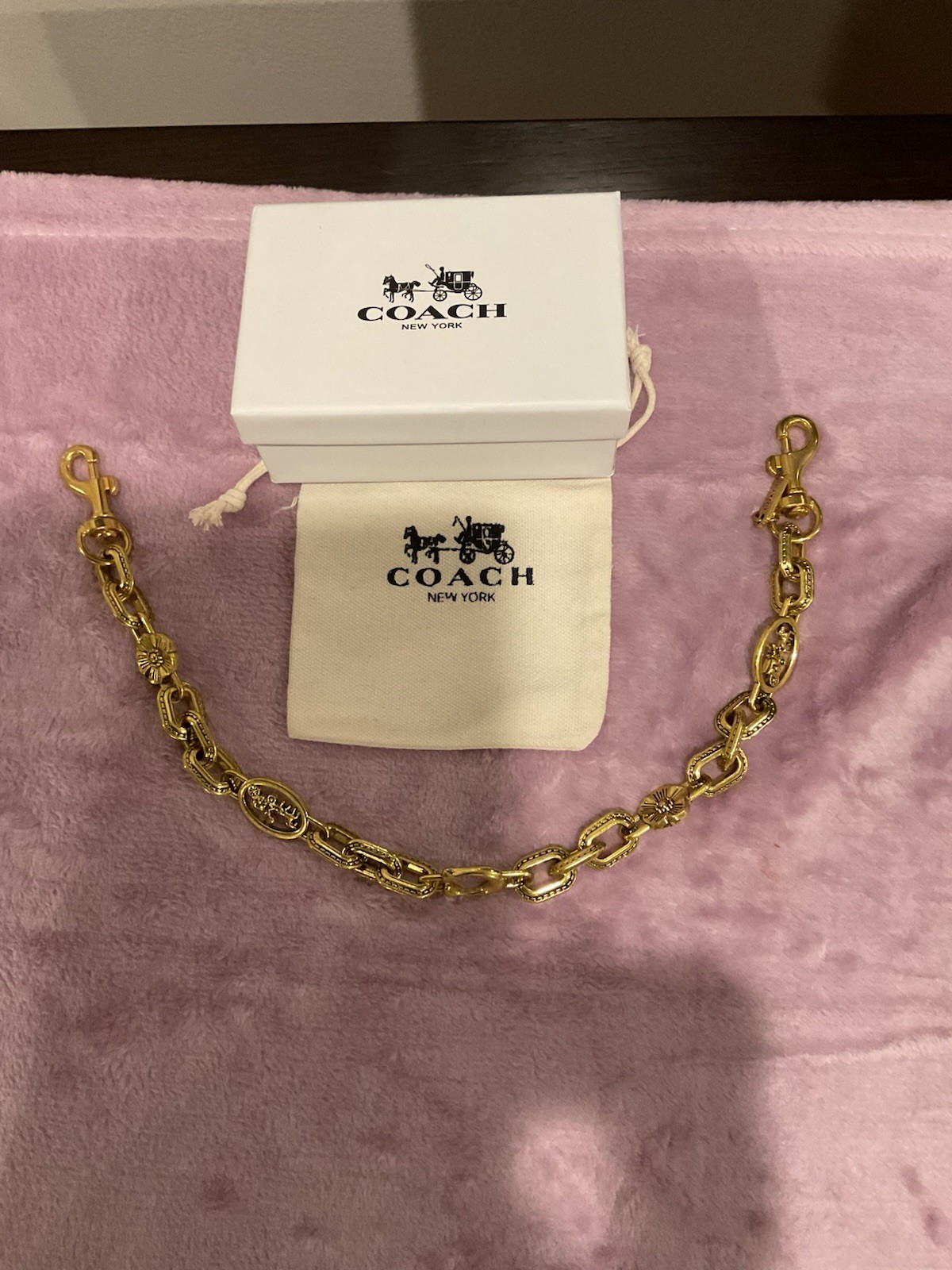 Coach Purse Chain Classic Coach Design, Gift Box & Pouch,Great Mother's Day Gift