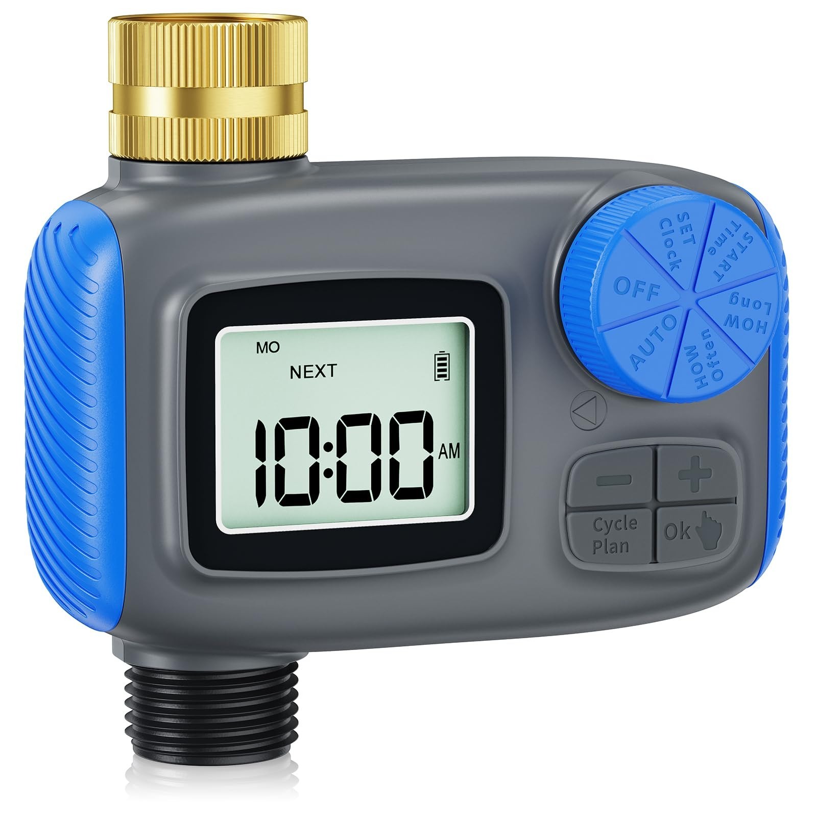 Digital Sprinkler Timer with Brass Swivel - Automatic Watering System for Garden