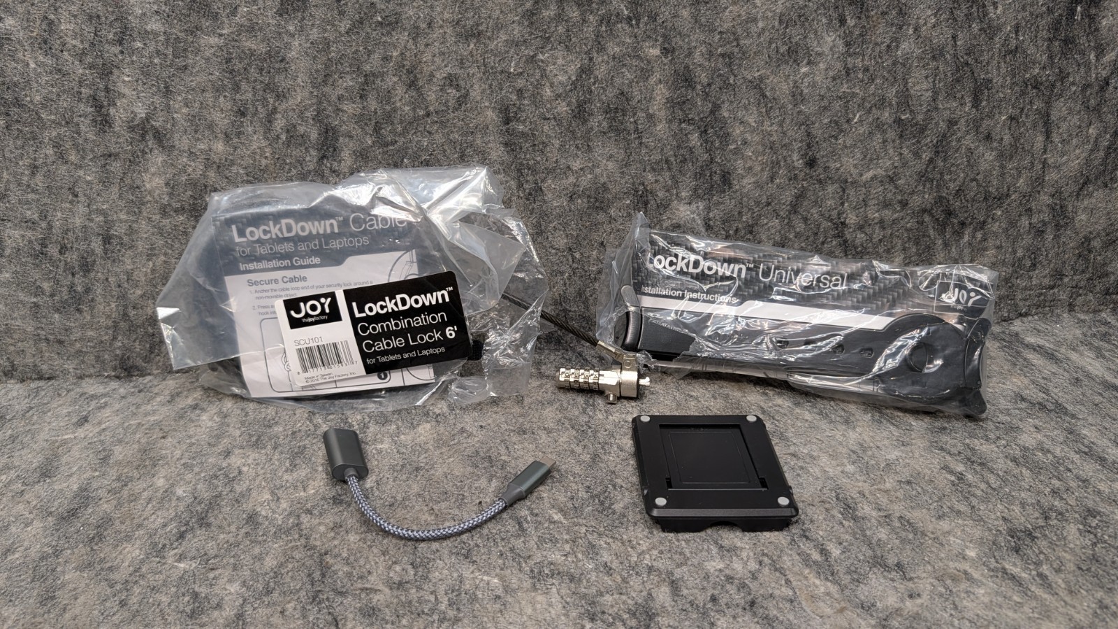 The Joy Factory LockDown 6' Combination Cable Lock & 7" - 10.1" Tablet Holder