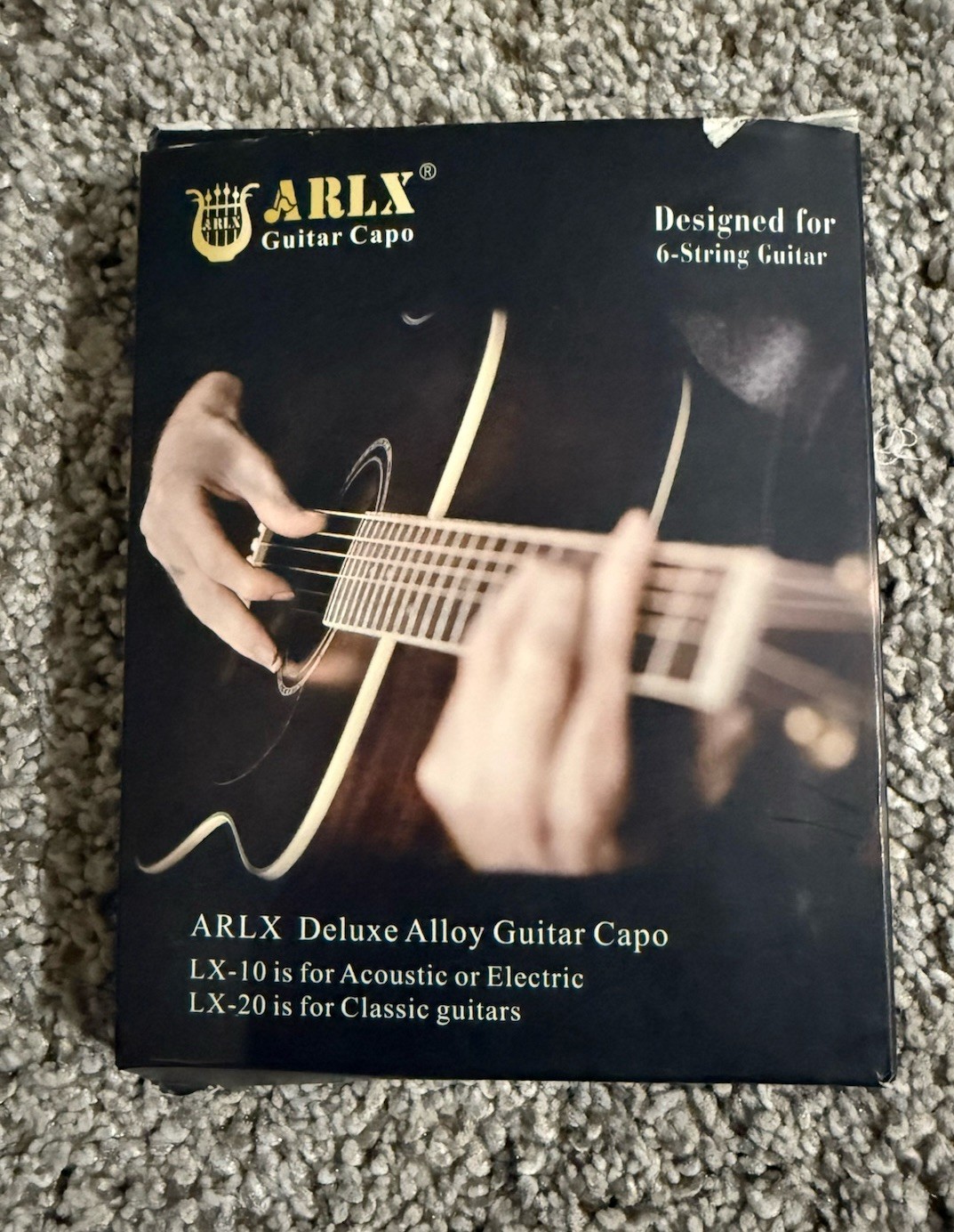 ARLX Trigger Capo for 6 String ACOUSTIC/ELECTRIC Guitar - Black & Rosewood