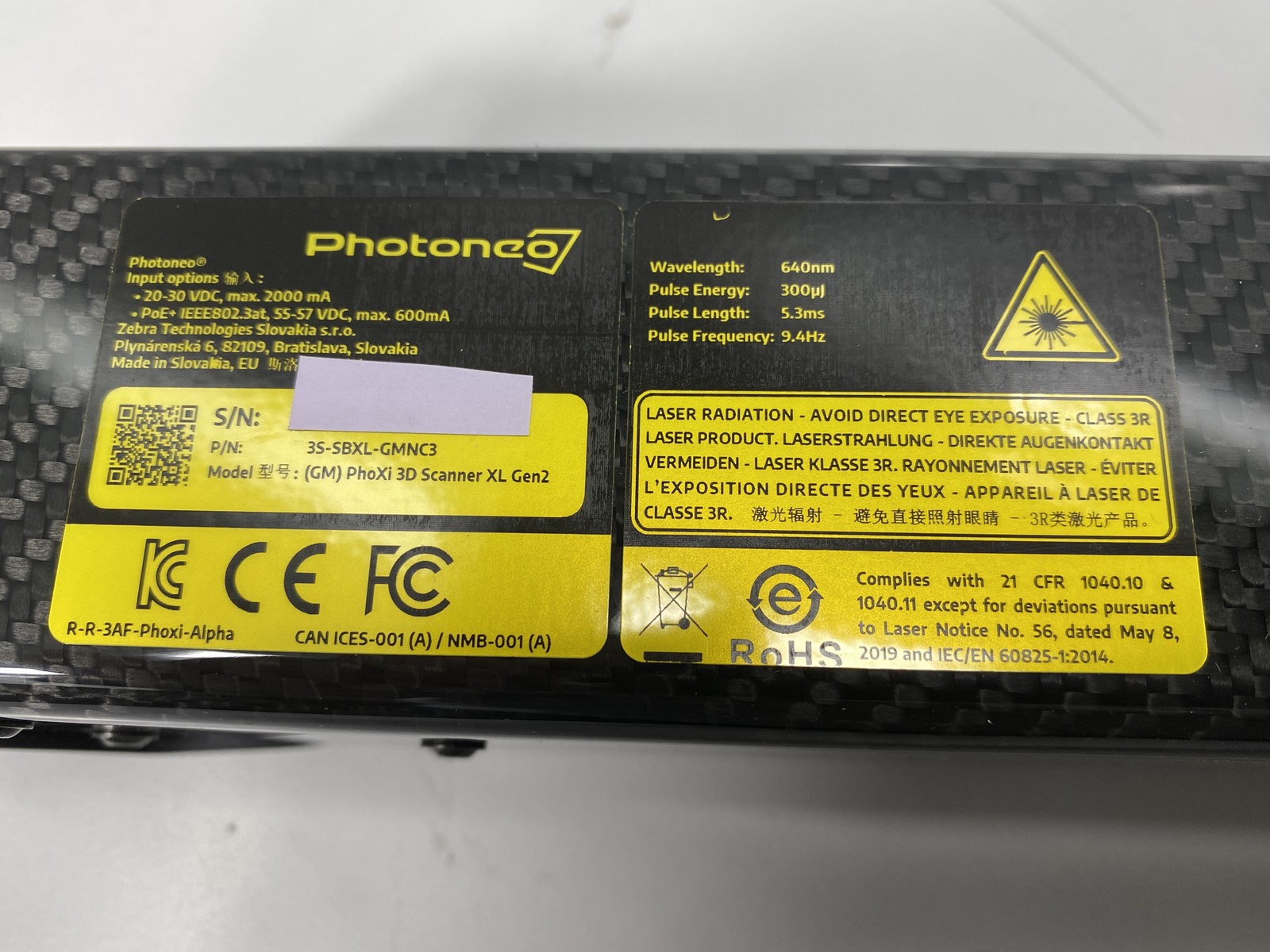 Photoneo PhoXi 3d Scanner XL Gen2