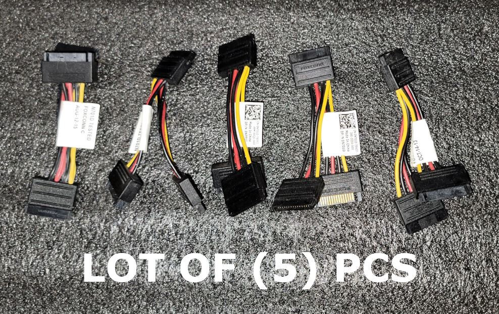 LOT OF (5) DELL / FOXCONN SATA POWER SPLITTER ADAPTER CABLE DP/N: 0N701D