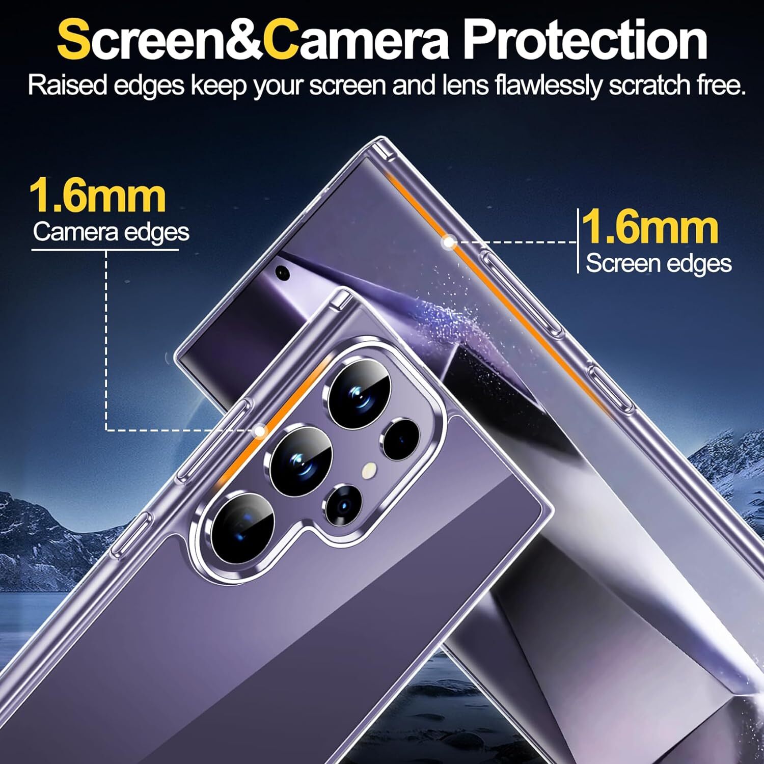 For Samsung Galaxy S24 Ultra 24 Plus Clear Shockproof Case Screen Lens Protector