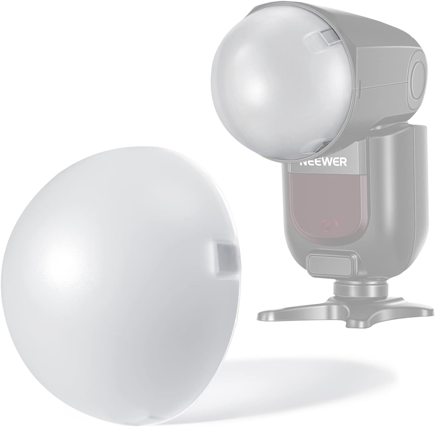 NEEWER Magnetic Dome Diffuser for Round Head Speedlite Flash, Magnetically Attac