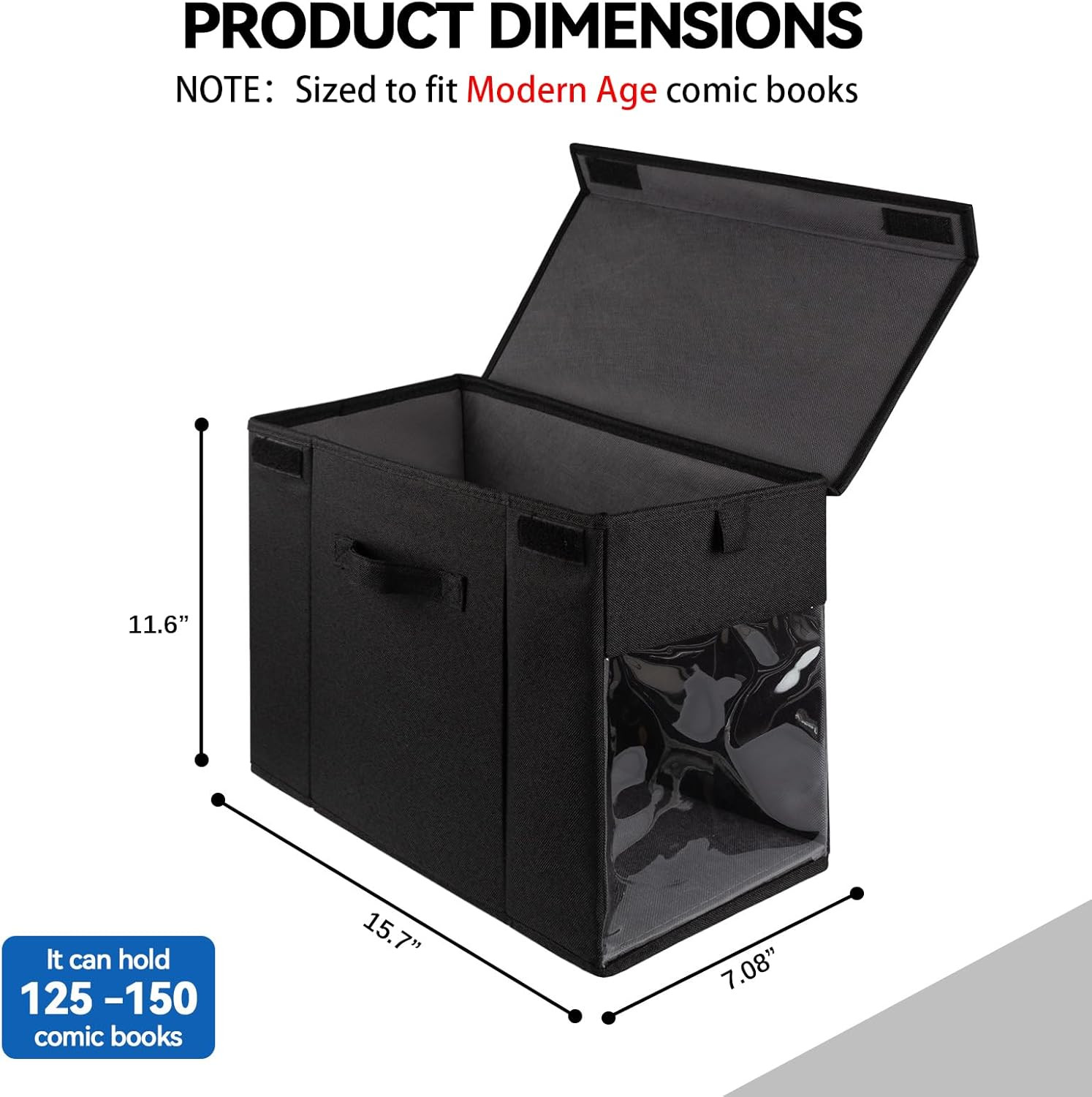 2 Pack Comic Book Storage Box with Lid for Modern Age, Collapsible Magazine Orga