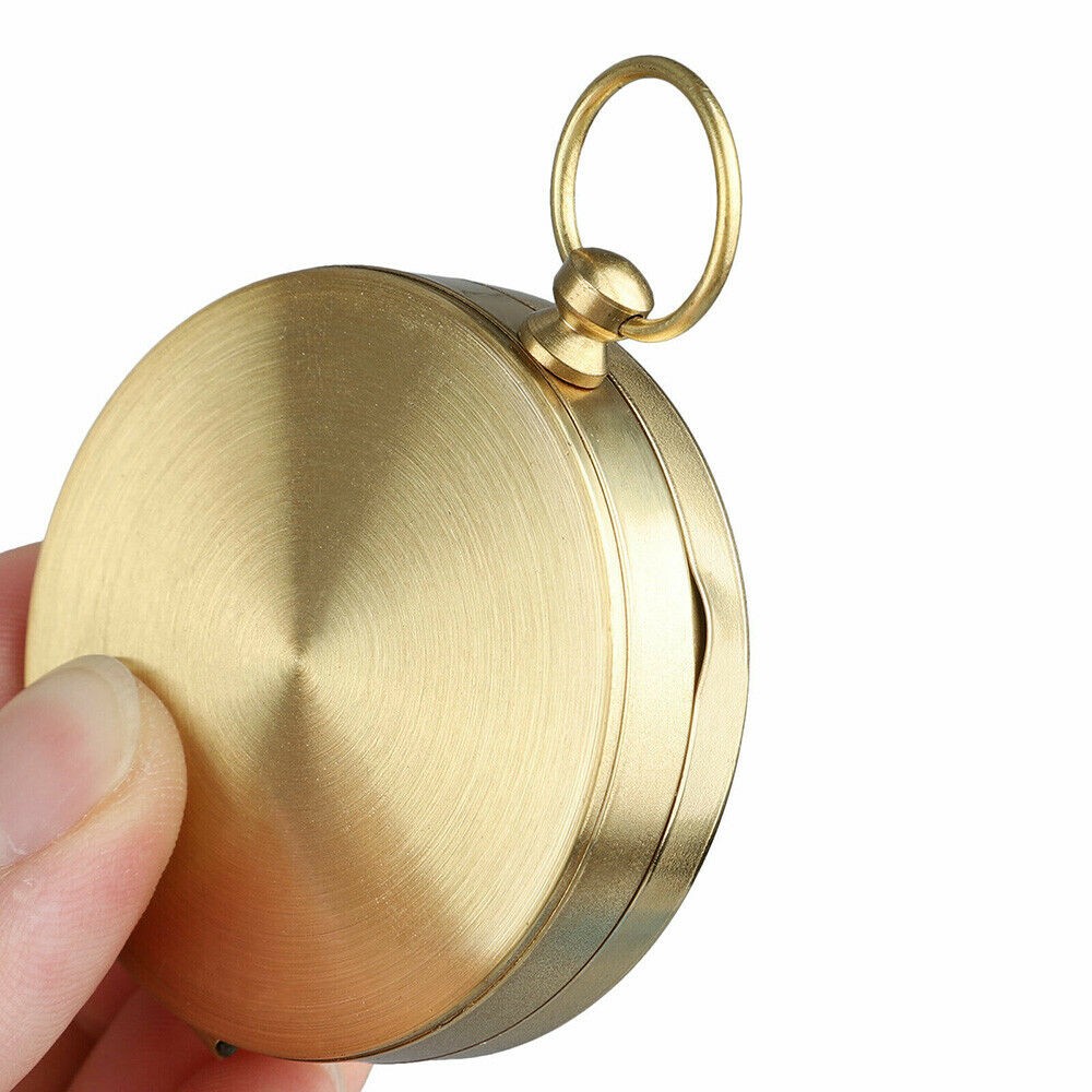 Pocket Brass Watch Style Military Army Luminous Compass Outdoor Camping Hiking