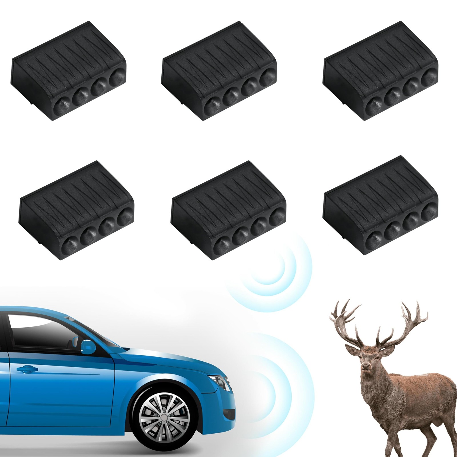 Deer Whistle 4 Pack Ultrasonic Horn Alert Deterrent HeavyDuty ABS Plastic