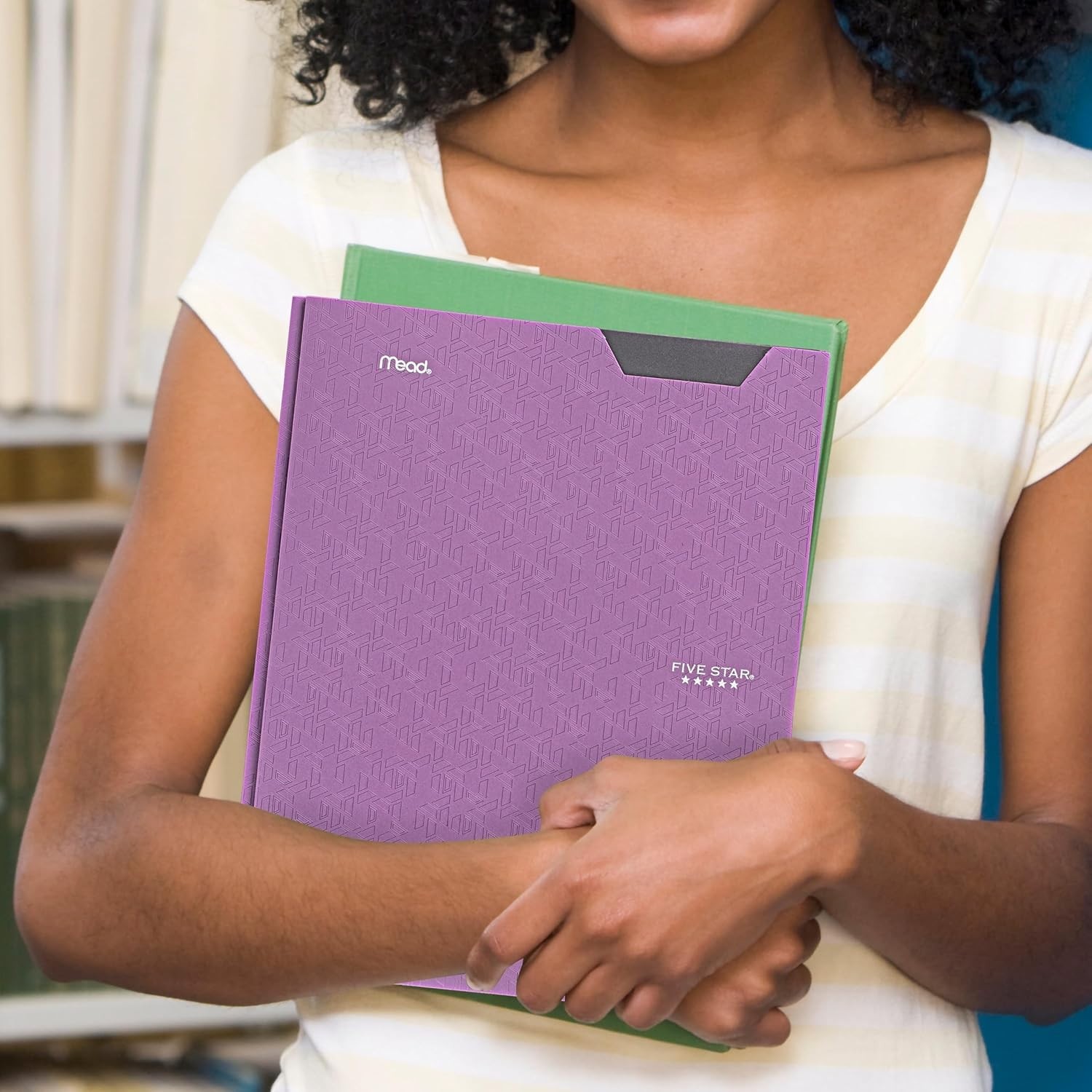 2-Pocket Folder, Plastic Folder with Stay-Put Tabs and Prong Fasteners, Holds...