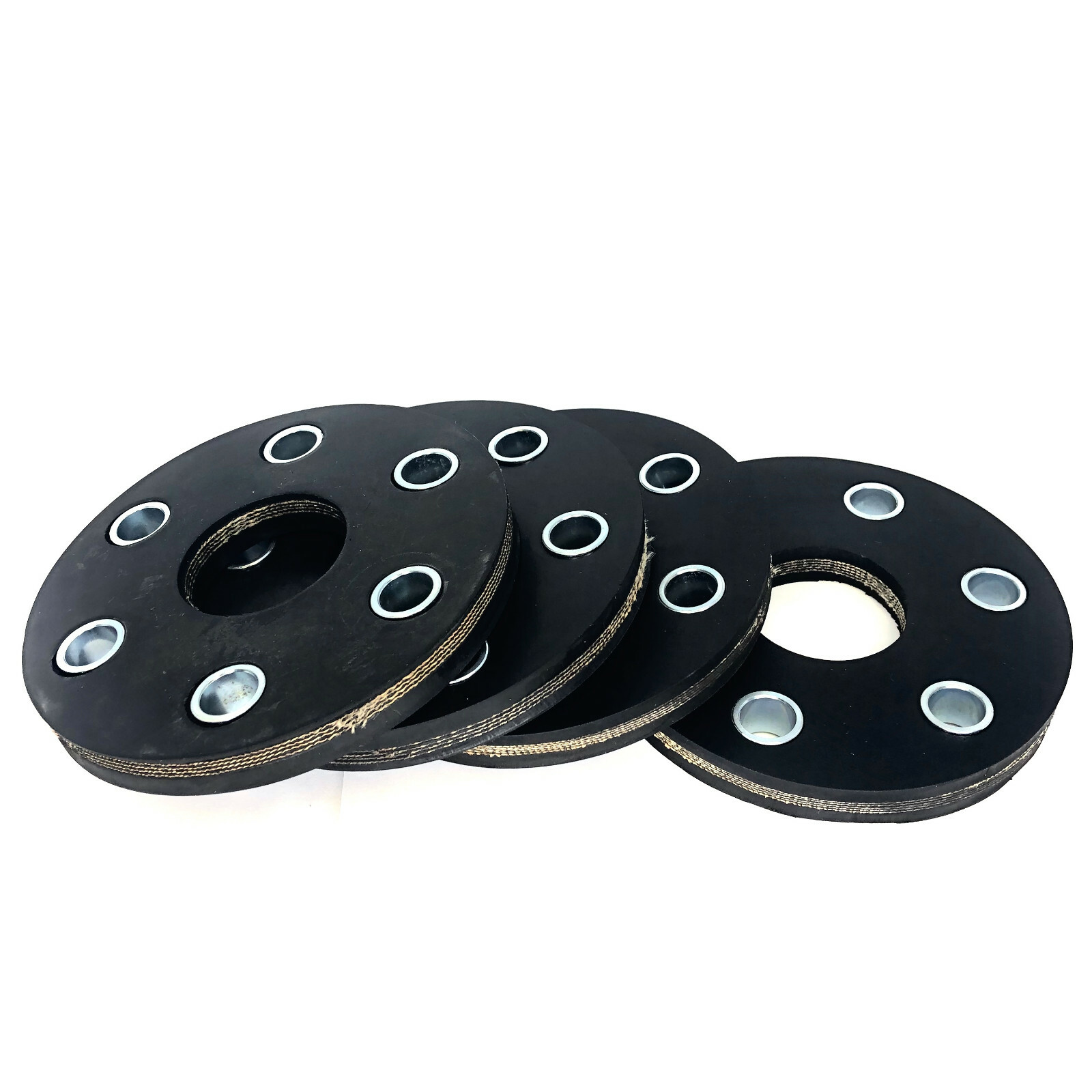 Set of 4 KING KUTTER 148907 Rotary Cutter Flex Coupler Rubber Discs & Bushing