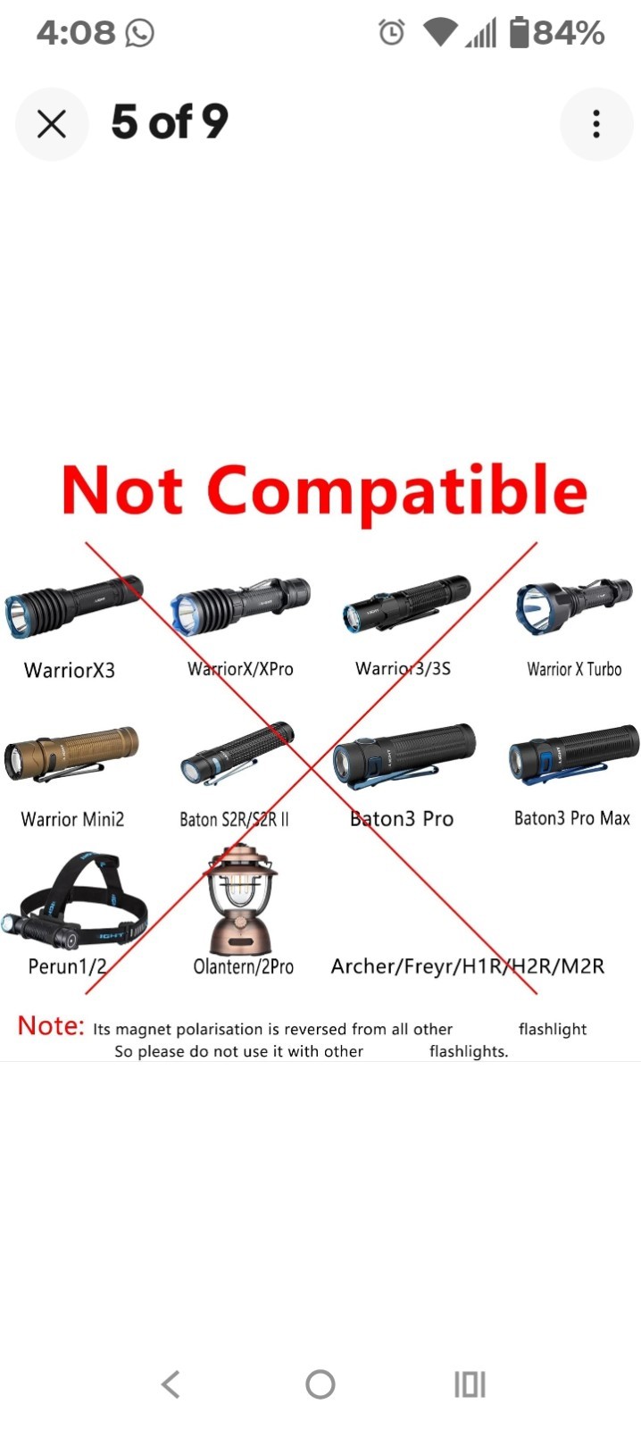 OLIGHT MCC 1A Magnetic USB Flashlight Charging Cable Quick Charge Black/Blue