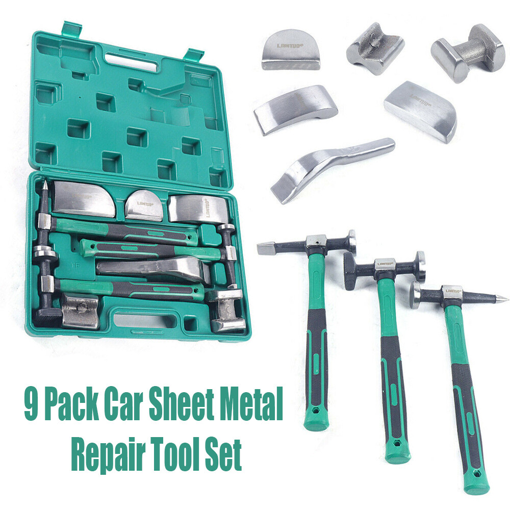 9PCS Auto Body Panel set Fender Hammer Dolly Set Sheet Metal Repair Tool Kit US