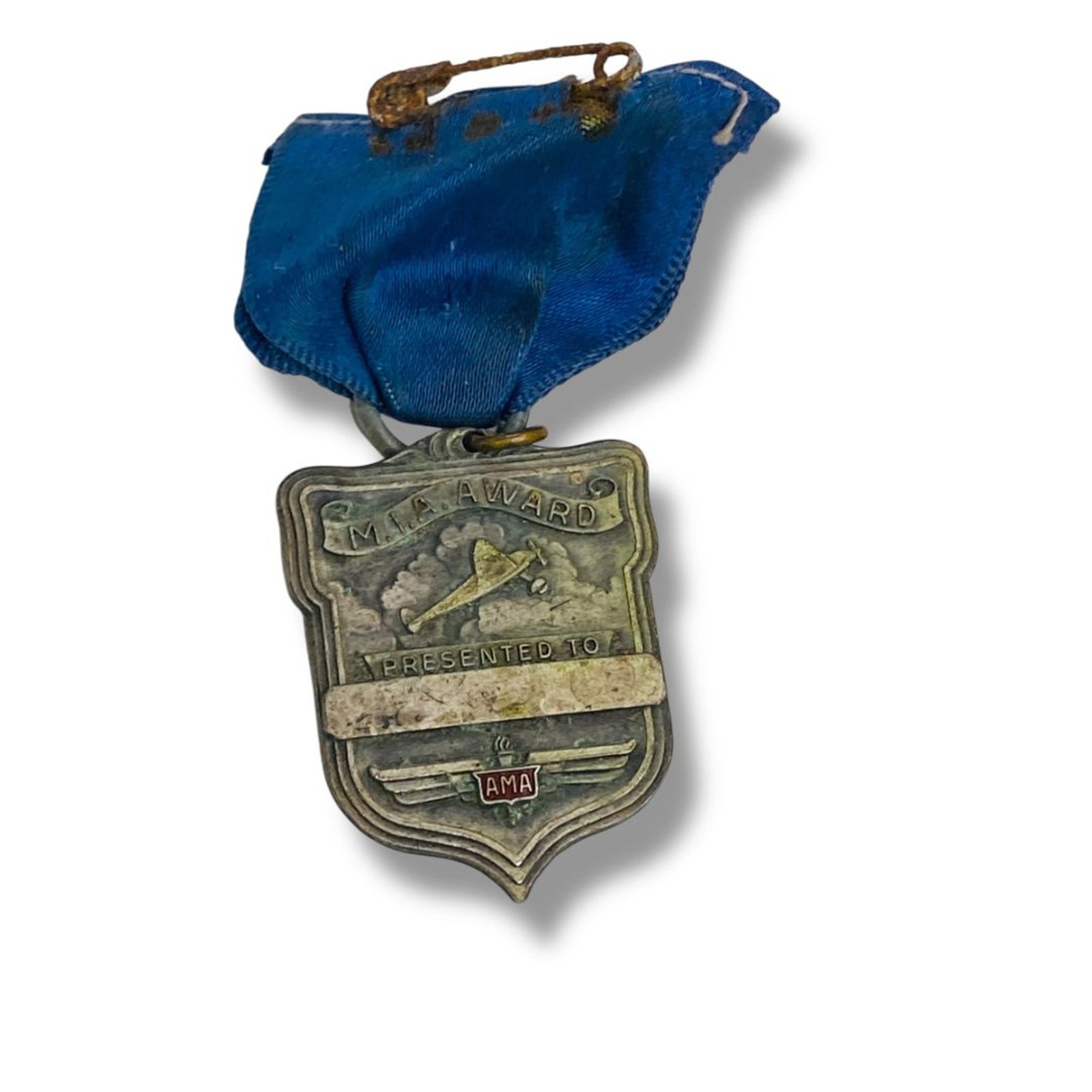 Vintage M.I.A. Award Medal on Ribbon AMA Not Engraved 1.5"
