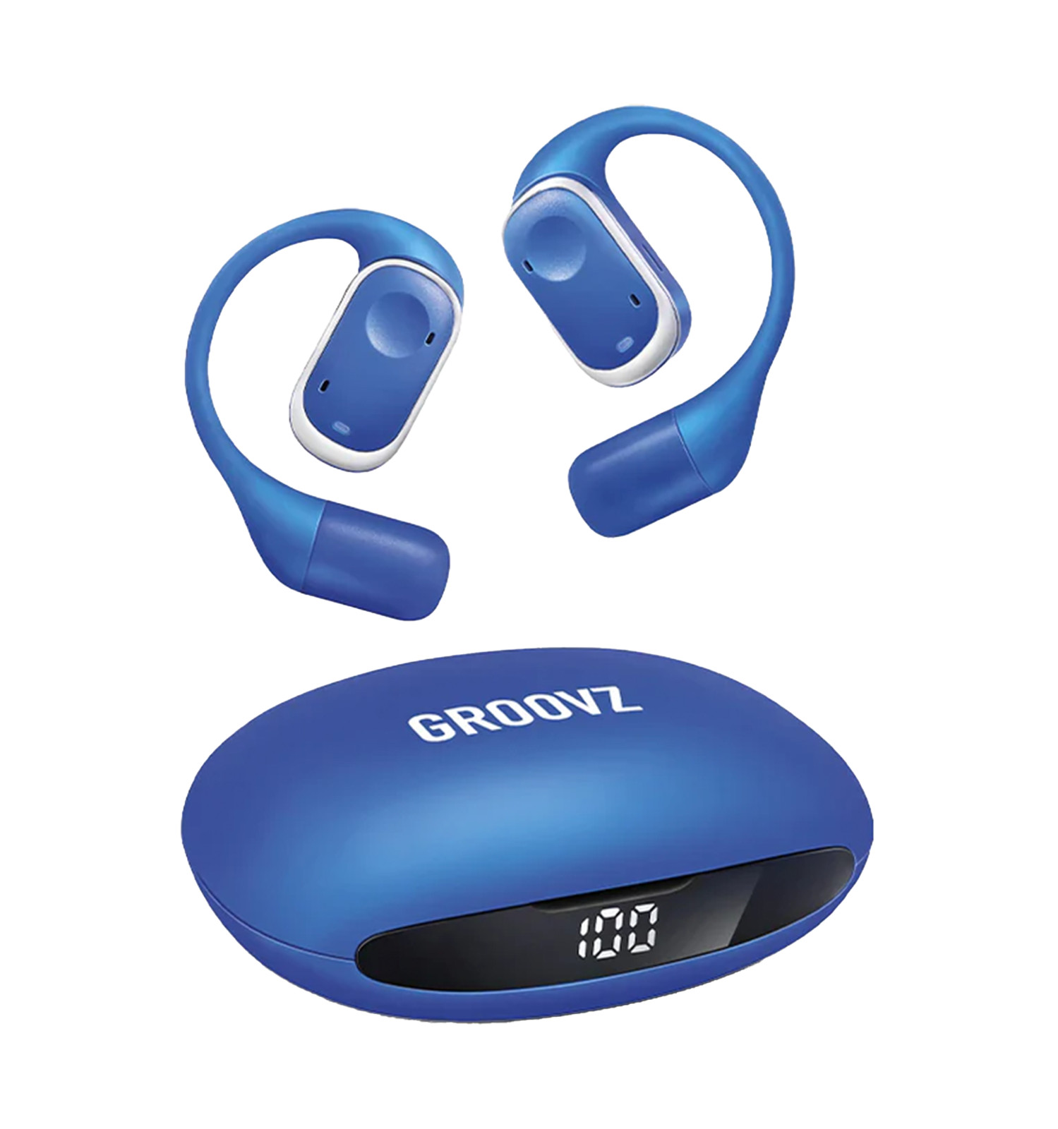 GROOVZ Open-Ear True Wireless Bluetooth Headphones Charging Case - CLASSIC BLUE