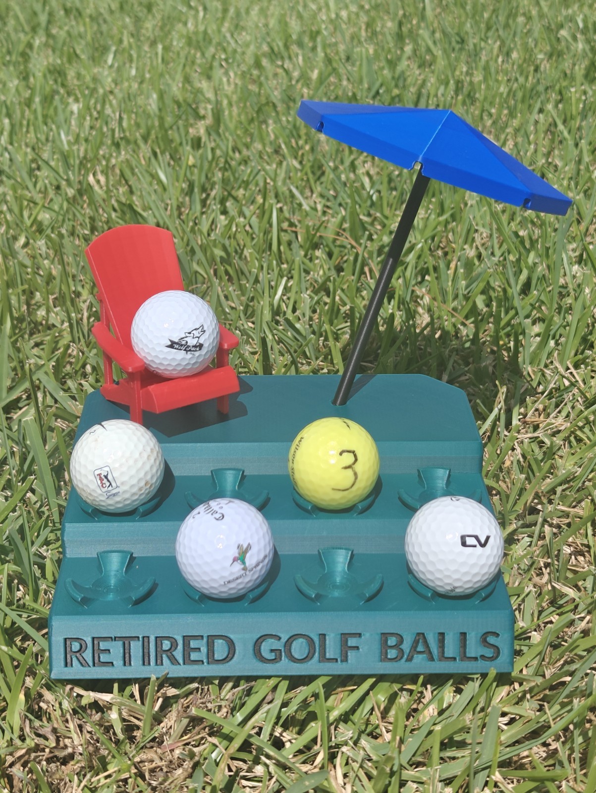 Retired Golf Ball Display Stand Trophy Hole In One Complete Round 3d Printed