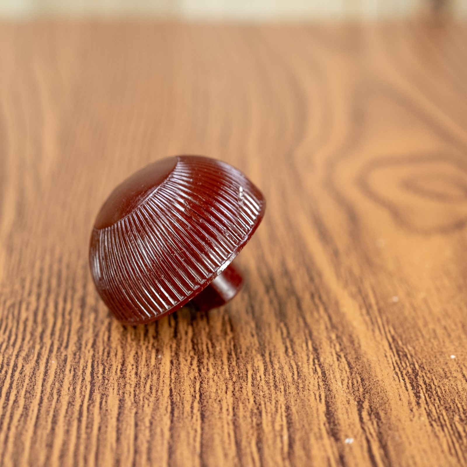 ZENITH Midcentury Radio Knob 1940s-50s Brown Plastic 1pc 1/4" Splined Shaft