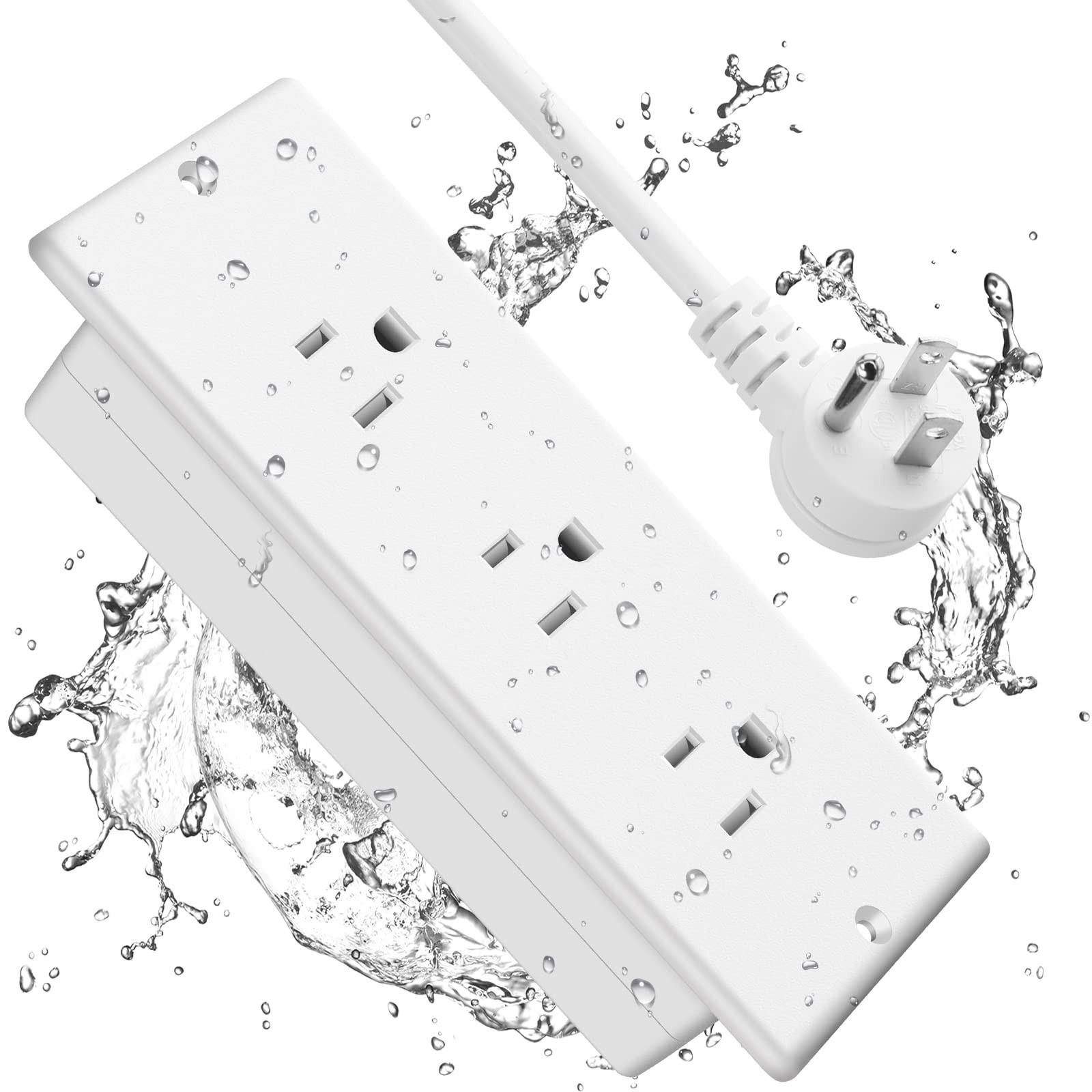 Conference Recessed Power Strip Table Outlet 3 Outlets IPX6 Waterproof 10FT Ext