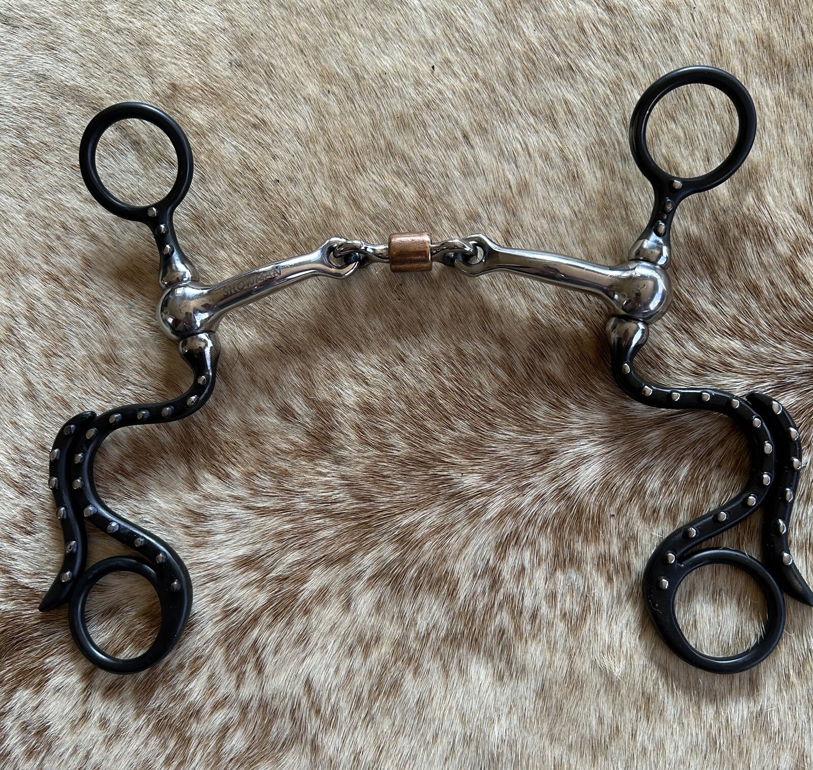Short Shank 5” Dogbone Mouth Copper Roller Snaffle Horse Bit