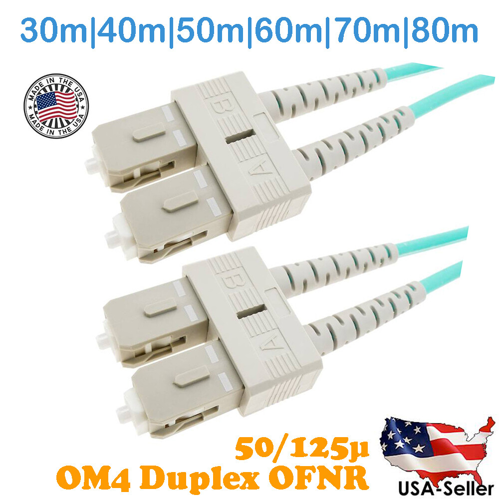 LONG SC to SC MULTIMODE OM4 50/125 FIBER OPTIC PATCH CABLE 30m to 80m