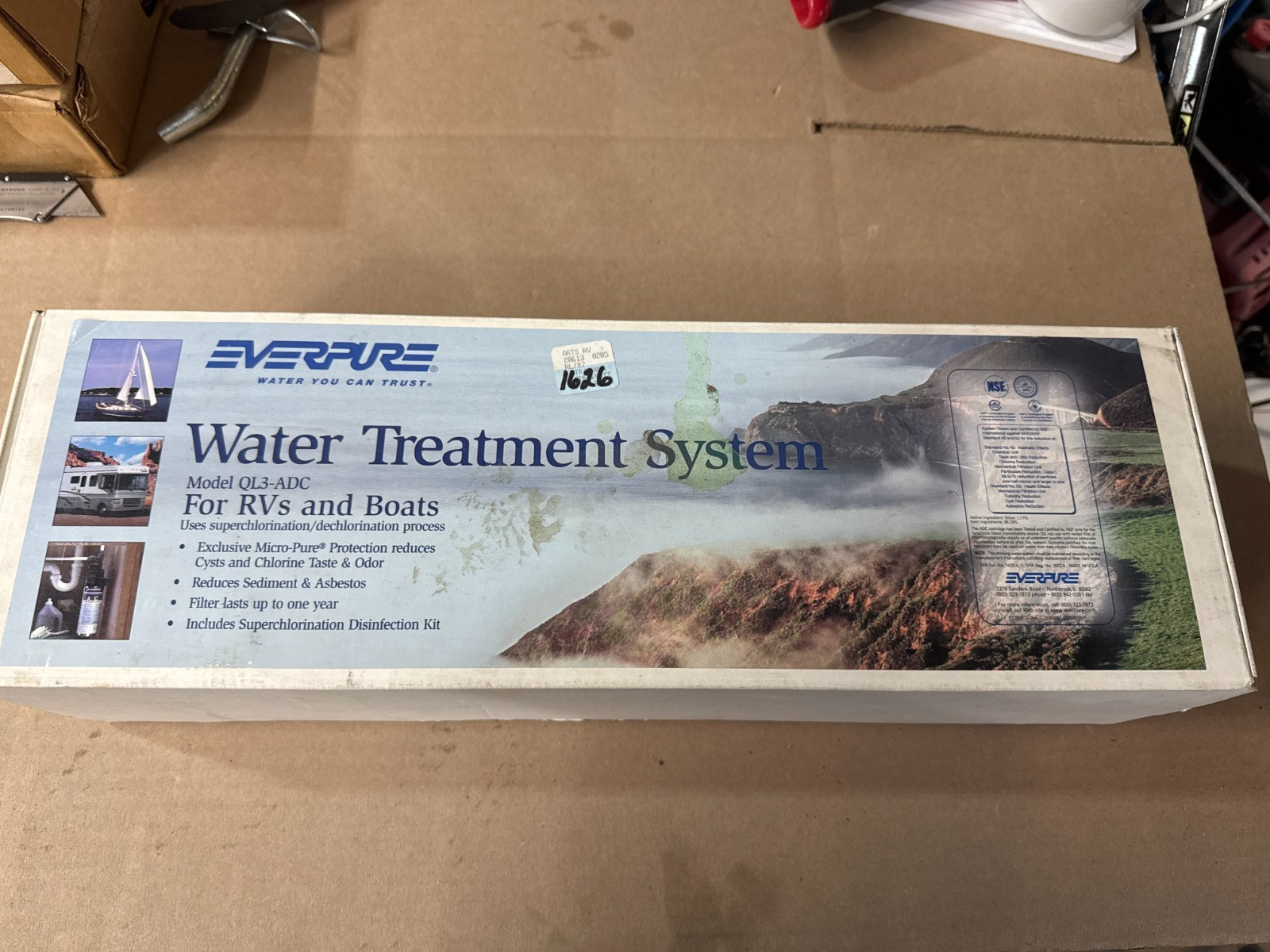 Everpure Water Treatment System For Boats and RV's ~ Model QL3-ADC