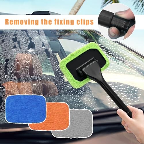 Car Windshield Cleaning Tool, Microfiber Window Cleaner with 4 Washable and