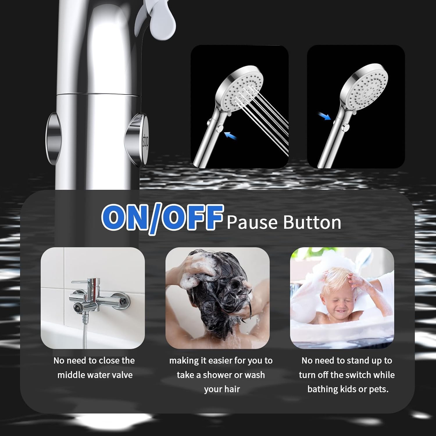 Pressure Handheld Shower Head with 80" Extra Long Stainless