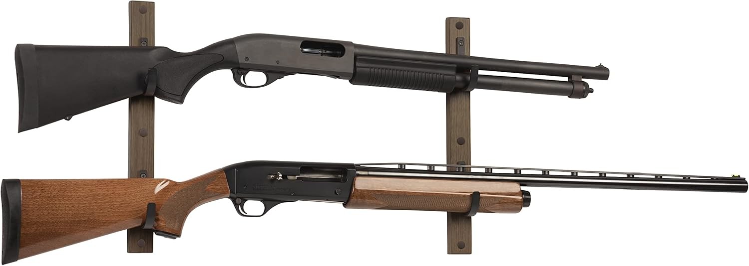 Indoor Gun Rack Holds 2 3 & 4 Rifles/Shotguns Wall Storage Display Rifle Rack