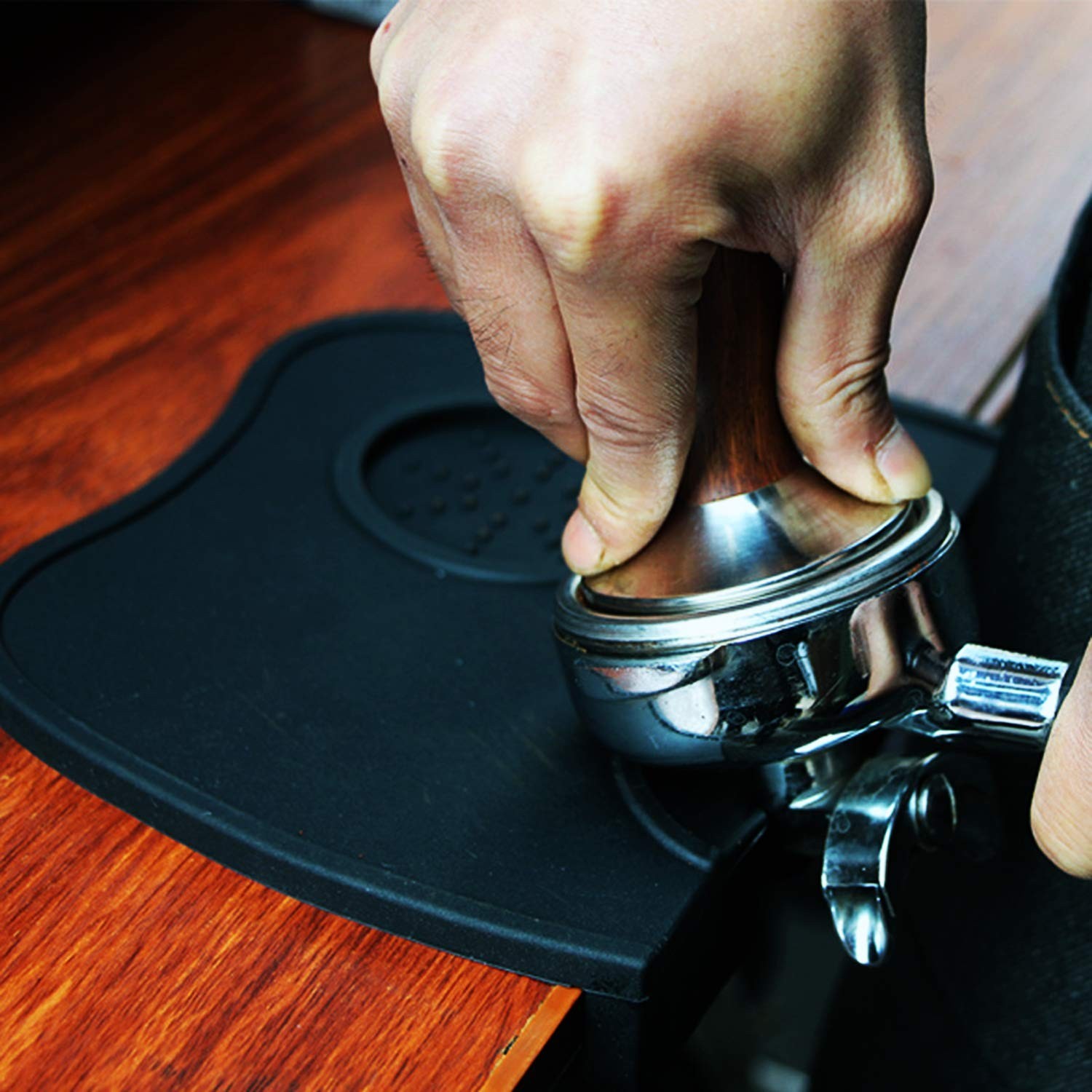 Coffee Tamper Mat Silicone Corner Tamping Mat (Medium) Medium