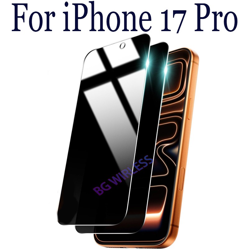 2 Pack For iPhone 17 Pro Only Anti Spy Privacy Tempered Glass Screen Protector