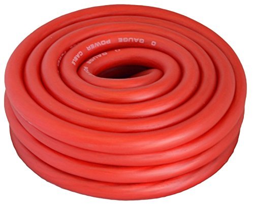 1/0 Gauge 25 FT COPPER Red Flex Power Wire Strands High Voltage Marine Cable