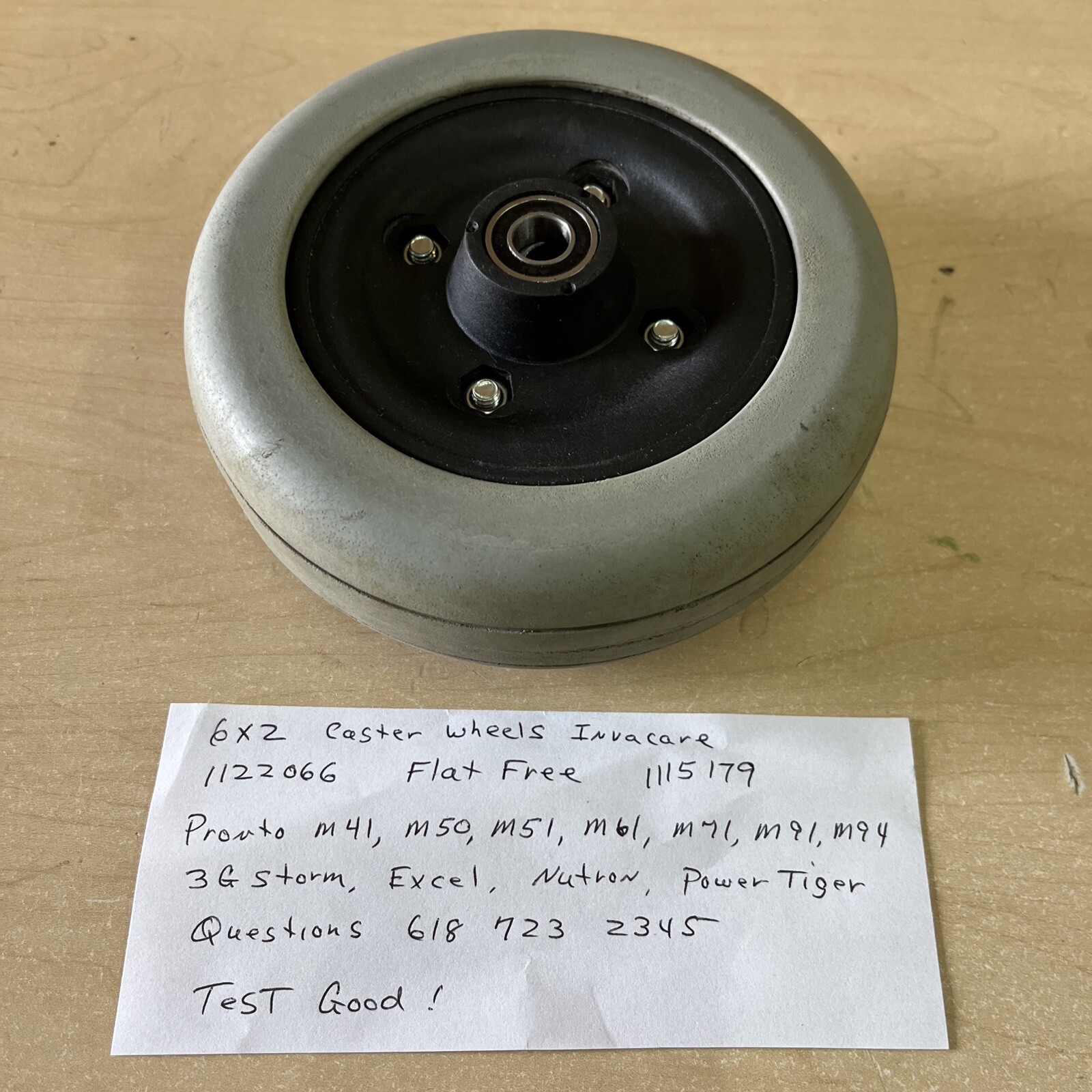 1115179 caster wheel 6X2 Invacare Flat Free 1122966