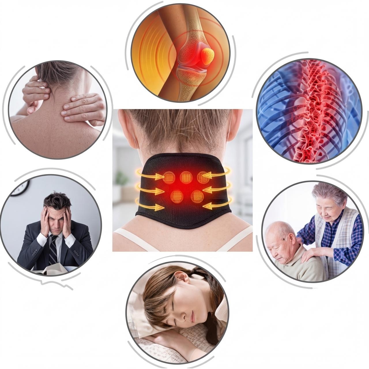 Self-Heating Neck Support Brace Magnetic Cervical Massage for Relaxation