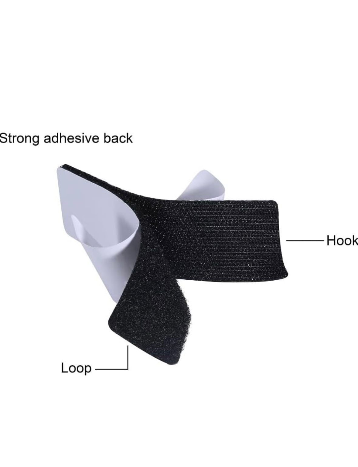 20 Sets Heavy Duty Hook & Loop Adhesive Strips 1x4” Black Sticky Back Fastener