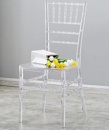Kaihaowin Chiavari Chair Transparent Crystal Morden Acrylic Dining Chairs For