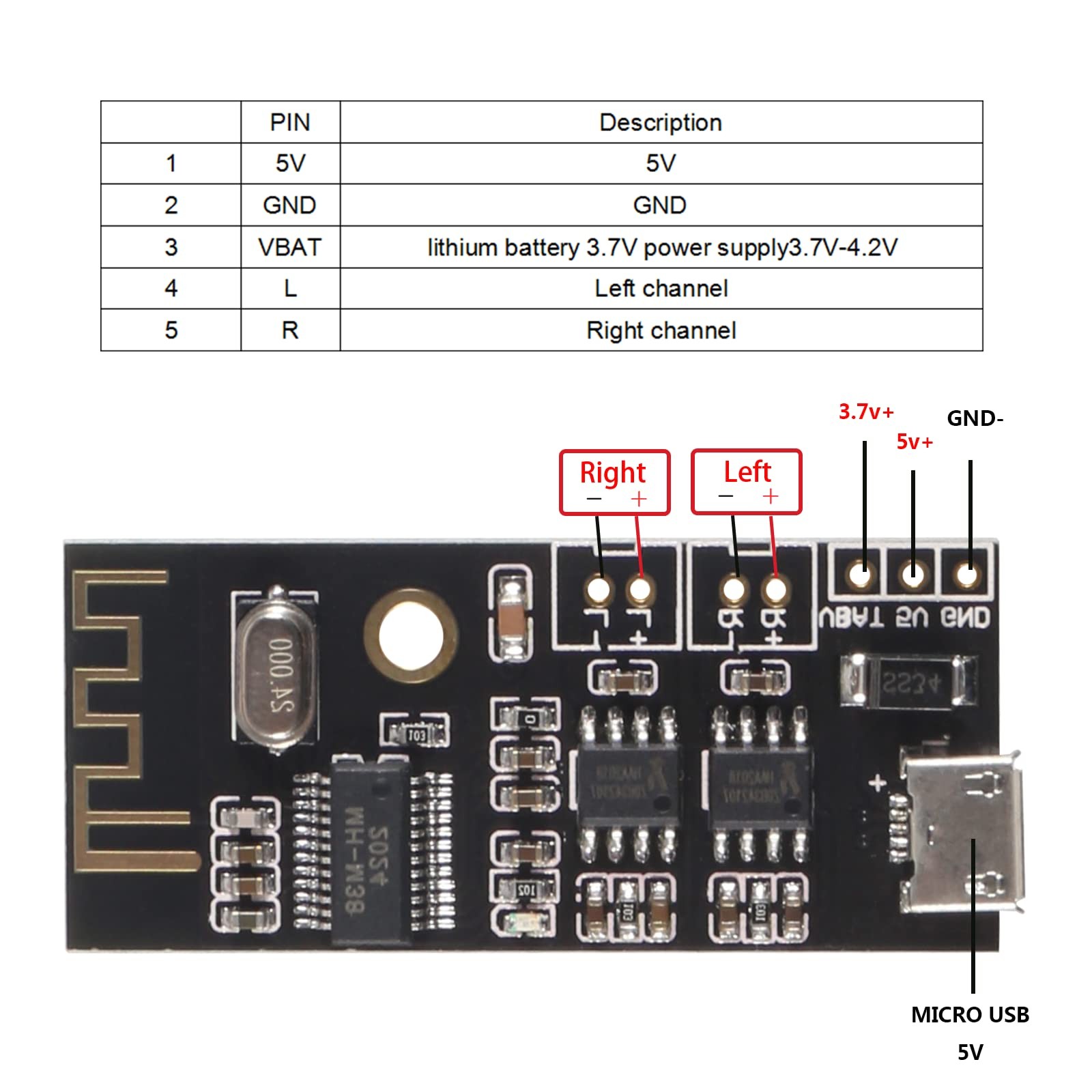 MH-M18/M28/M38 MP3 Decoder Board Bluetooth 4.2 5.0 Audio Module MP3 Receiver ...