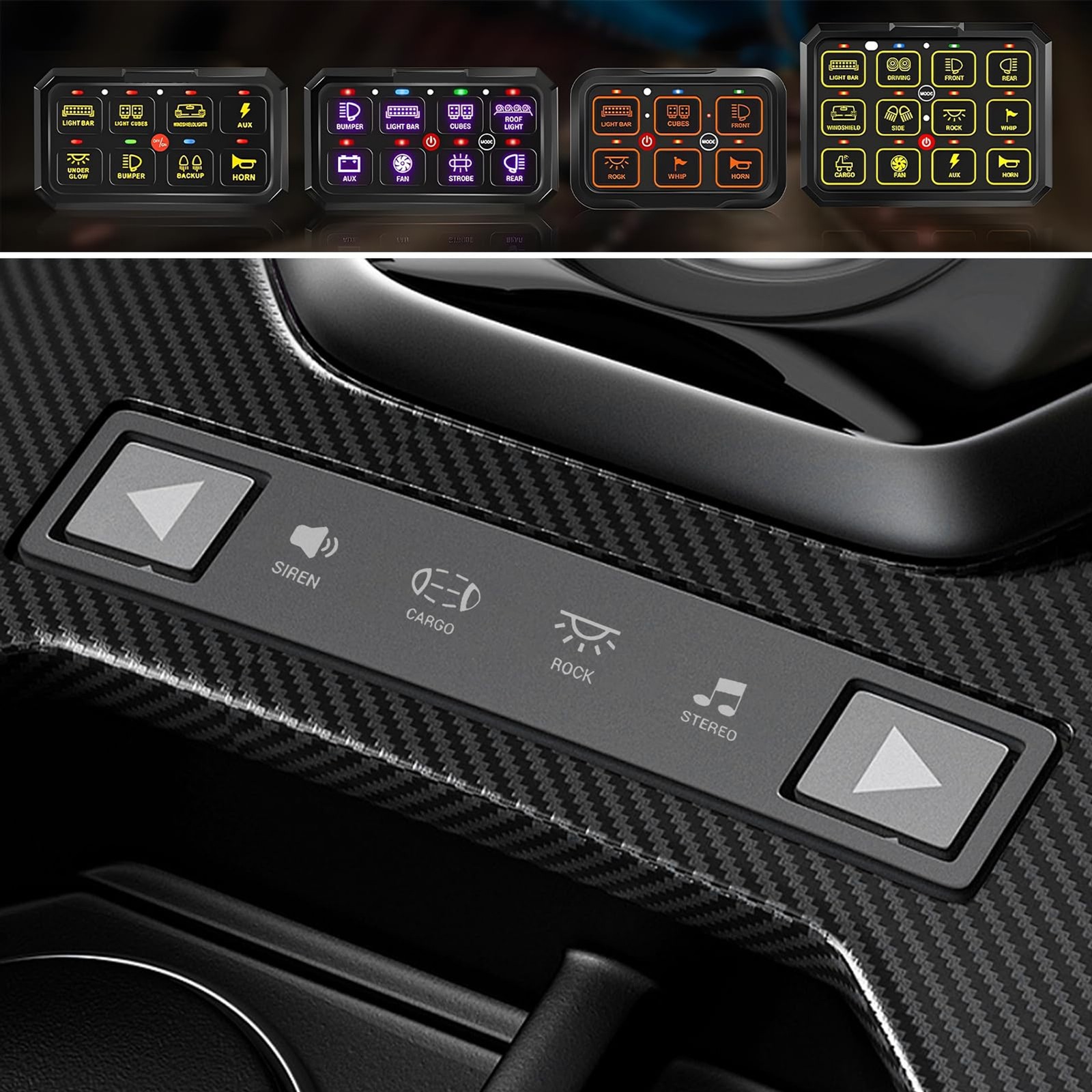 120PCS Car Switch Panel Sticker, Auto Console Switch Label Decal Kit Panel Butto